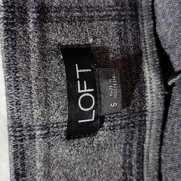 LOFT Gray Navy Blue Plaid Ankle Pants Slim Fit Size Small Mint Condition - Picture 2 of 7